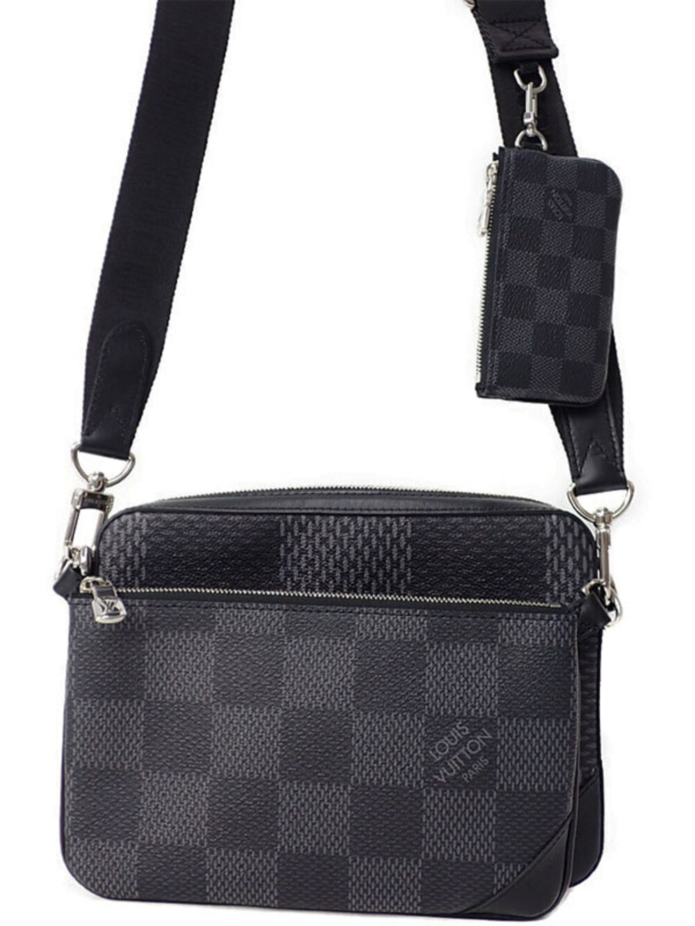 Louis Vuitton Damier Graphite Black Trio Messenger Shoulder Bag